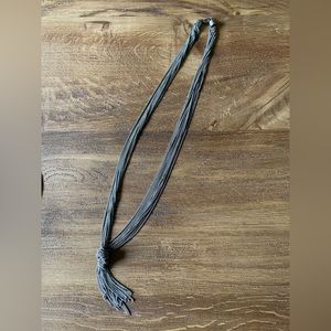 Long Silver Chain Knot Necklace